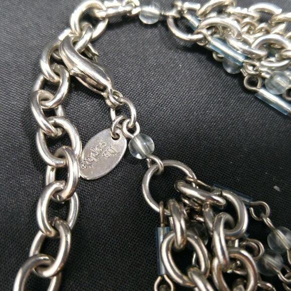 Lia Sophia Light Blue Turquoise Beaded Multistrand Necklace, 18 Inches - Picture 4 of 7